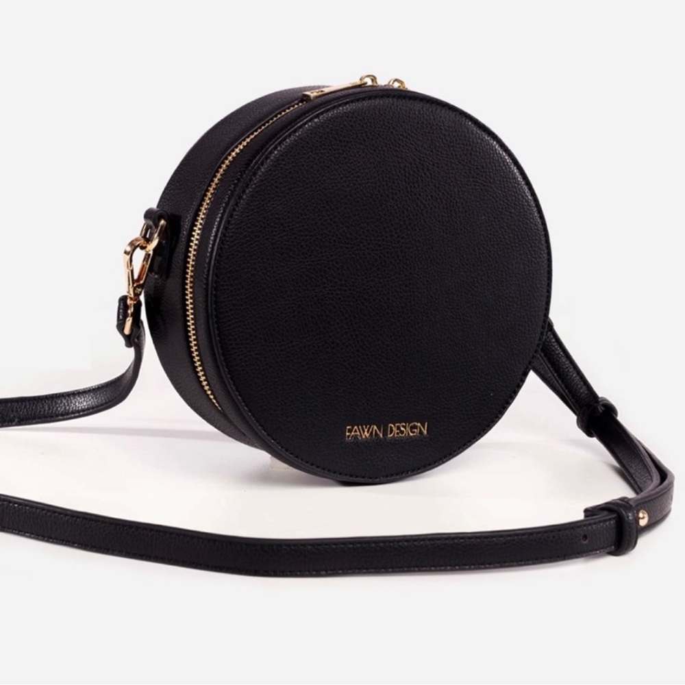 Fawn Design Black Circle Crossbody Bag